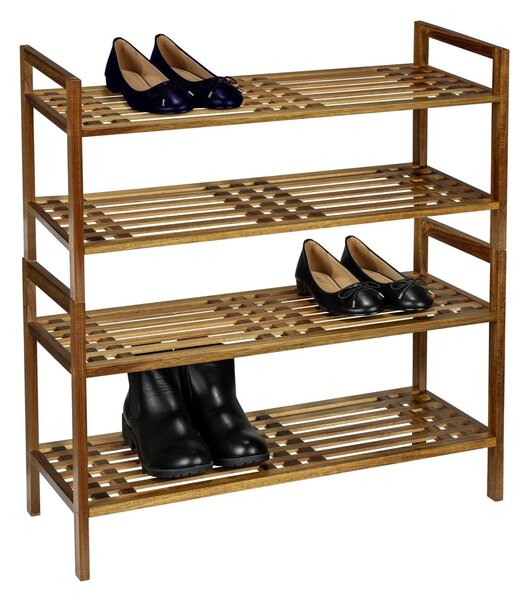 Regał na buty z litego drewna akacjowego w naturalnym kolorze 69x40,5x27 cm Fondi – Wenko