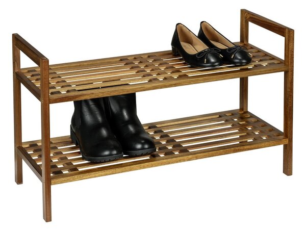 Regał na buty z litego drewna akacjowego w naturalnym kolorze 69x40,5x27 cm Fondi – Wenko