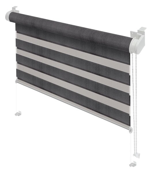 Ciemnoszara roleta dzień i noc 42,5x150 cm Zebra – Gardinia