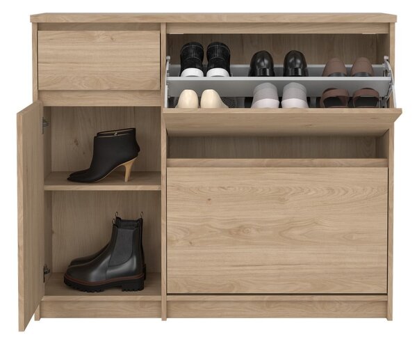 Uchylna szafka na buty w dekorze dębu w naturalnym kolorze 109x93x32 cm Naia – Tvilum