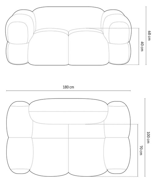 Ciemnoniebieska aksamitna sofa 180 cm Loretto – Cosmopolitan Design