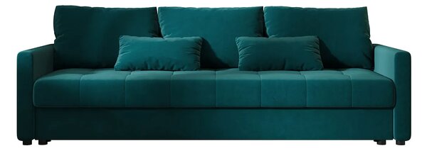 Welurowa rozkładana sofa w kolorze morskim A2-G05