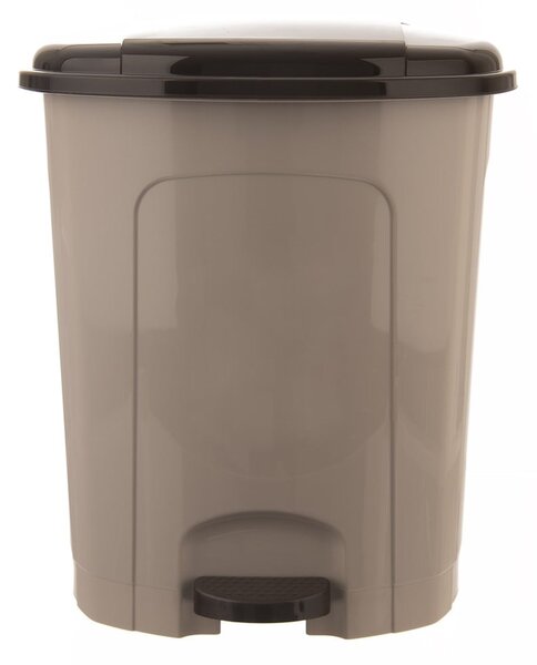 Brązowy plastikowy kosz na śmieci z pedałem 30 l – Orion