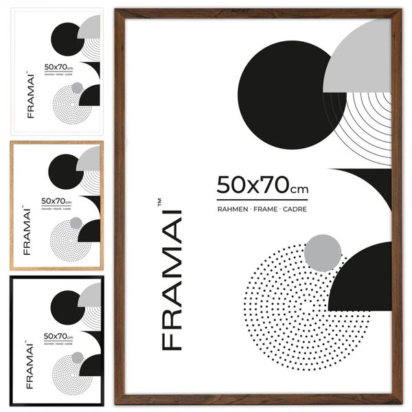 Brązowa ramka na zdjęcia w rozmiarze 50x70 cm FRAMAI®