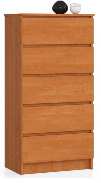 Komoda do sypialni, 5 szuflad, STILO, 60x40x121 cm, olcha, mat | TYLETEGOTU