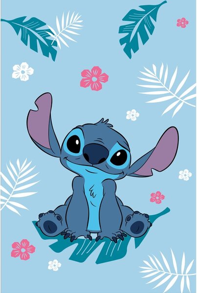 Niebieski polarowy koc dziecięcy 100x150 cm Lilo a Stitch "Blue" – Jerry Fabrics