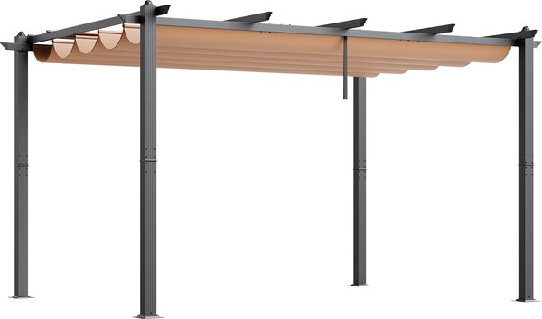 SucceBuy 10'x13' rozkadana pergola z baldachimem do uytku na zewntrz, aluminiowa, na taras, do ogrodu (beowa)
