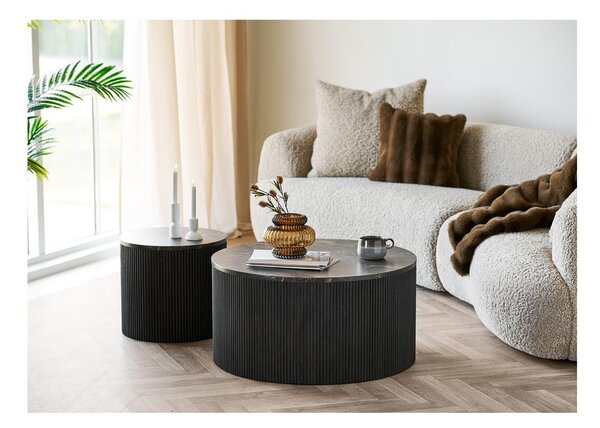 Okrągły stolik z blatem w dekorze marmuru ø 45 cm Rota – House Nordic
