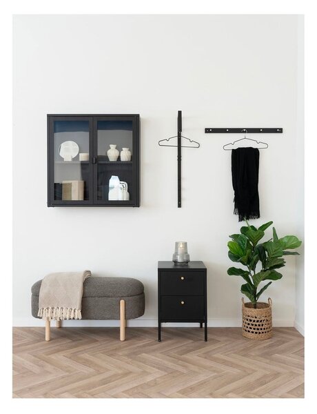 Brązowa ławka z materiału bouclé Branca – House Nordic