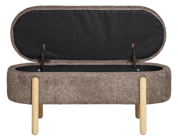 Brązowa ławka z materiału bouclé Branca – House Nordic