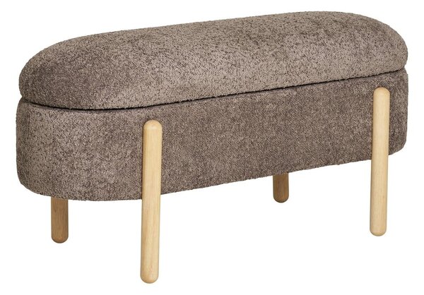 Brązowa ławka z materiału bouclé Branca – House Nordic