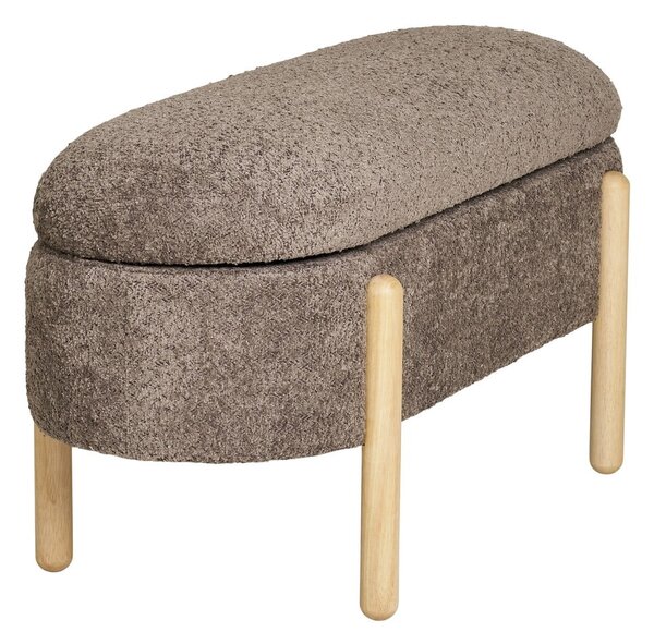Brązowa ławka z materiału bouclé Branca – House Nordic