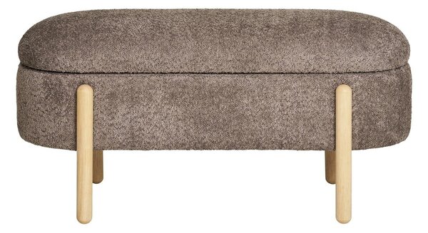 Brązowa ławka z materiału bouclé Branca – House Nordic