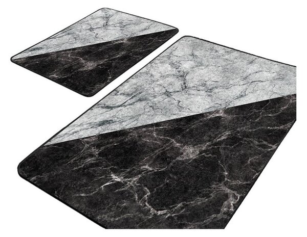 Czarno-białe dywaniki łazienkowe zestaw 2 szt. 60x100 cm – Mila Home