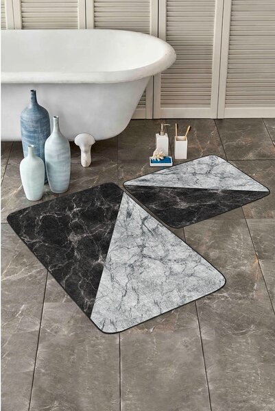 Czarno-białe dywaniki łazienkowe zestaw 2 szt. 60x100 cm – Mila Home