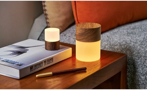Naturalna lampa stołowa ze ściemniaczem i szklanym kloszem (wys. 10,5 cm) Lemelia – Gingko