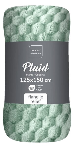 Jasnozielony koc z mikfroflaneli 125x150 cm Mini Frosty – douceur d'intérieur