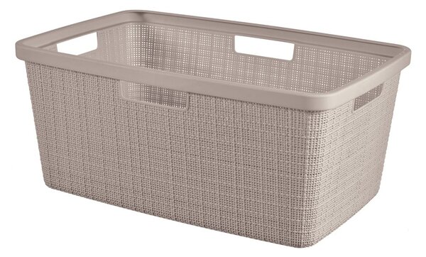 Szarobrązowy plastikowy kosz na pranie 46 l Jute – Curver