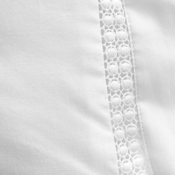 Biała bawełniana pościel dwuosobowa 200x200 cm Oxford Lace Trim – Bianca