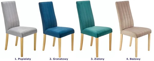 Niebieskie drewniane krzesło welurowe N1-W54