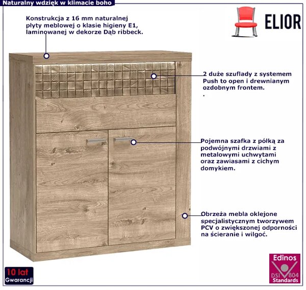 Komoda z szufladami dąb ribbeck B9-H96