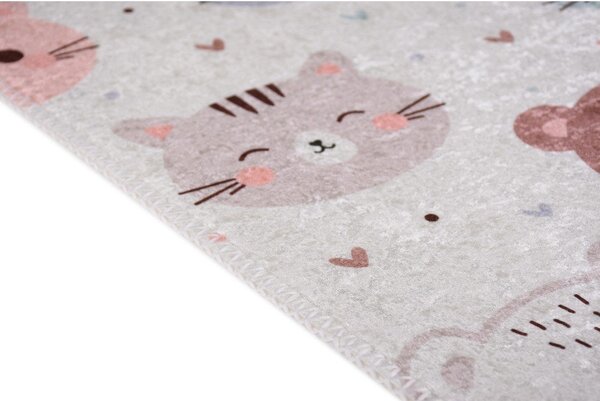 Dywan dziecięcy odpowiedni do prania w kolorze kości słoniowej 120x180 cm Cute Animals – Vitaus