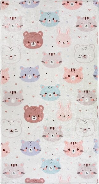 Dywan dziecięcy odpowiedni do prania w kolorze kości słoniowej 120x180 cm Cute Animals – Vitaus