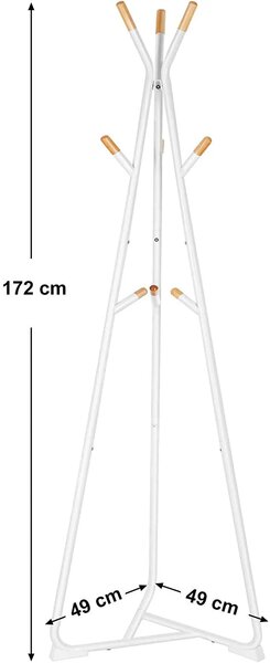 Biały nowoczesny metalowy wieszak na kurtki D1-L96