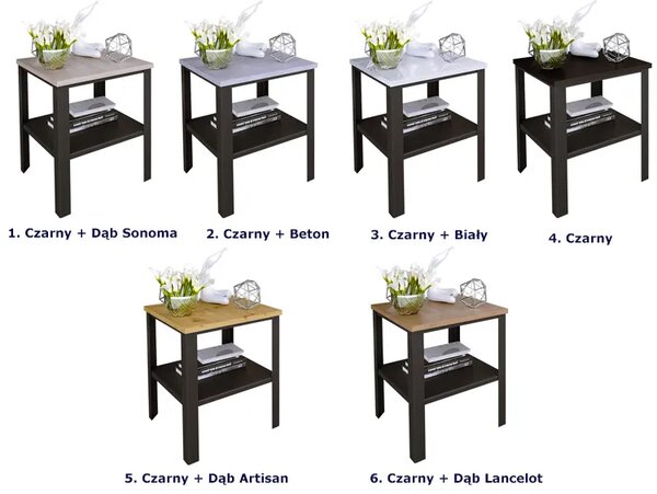 Stolik Kawowy Czarny W Stylu Loft Z5-W39
