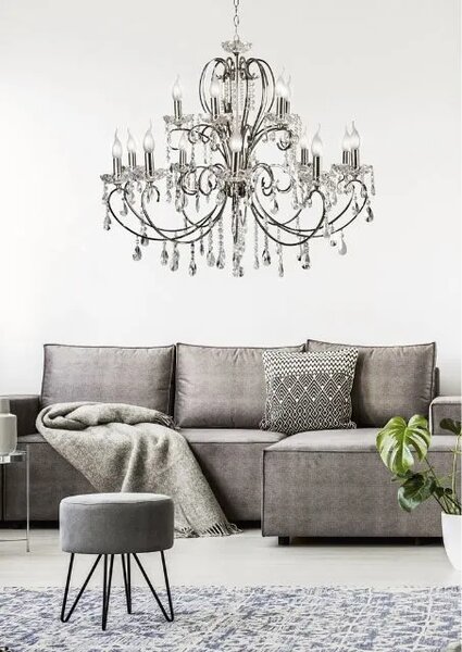 Duża lampa wisząca chromowana K157 E4-A67