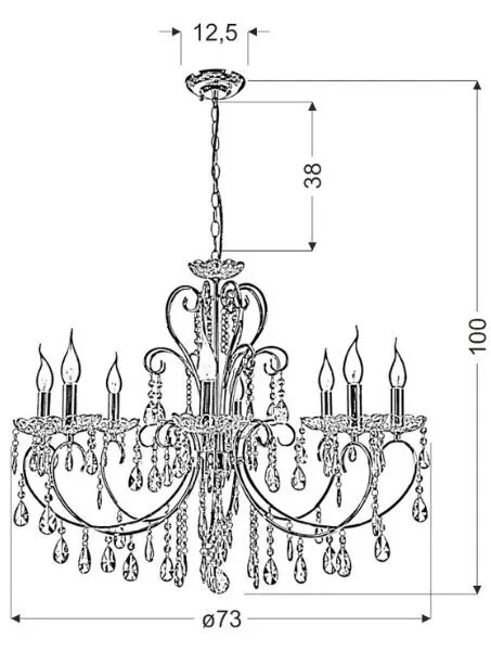 Czarna lampa wisząca glamour - 4X K163 K6-W44