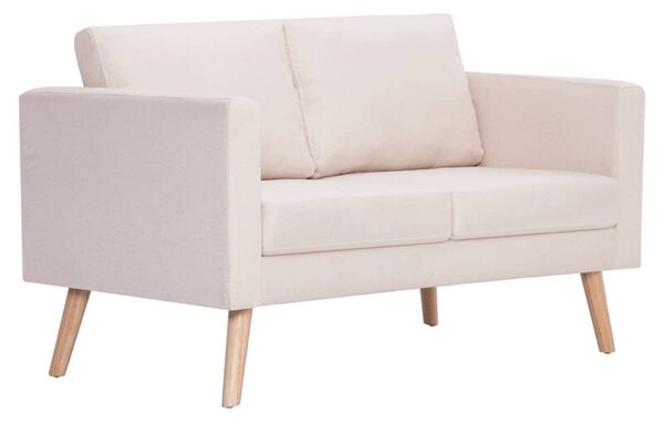 Sofa 2-osobowa, materiaÅowa, kremowa