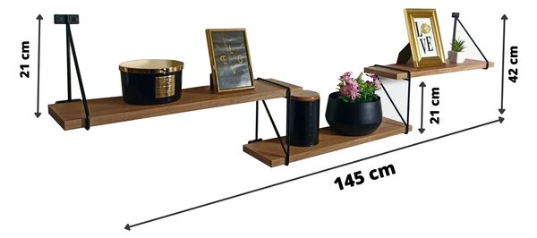 Industrialna potrójna półka ścienna D5-C43
