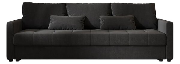 Ciemnoszara sofa rozkładana tapicerowana welurem H3-N78