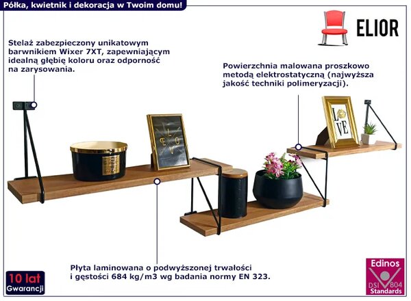 Industrialna potrójna półka ścienna D5-C43