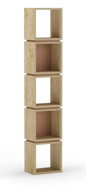 Ceglasty regał w dekorze dębu 32x167 cm Lofty – Marckeric