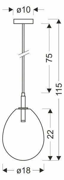 Srebrnoszara lampa wisząca - B0-T95