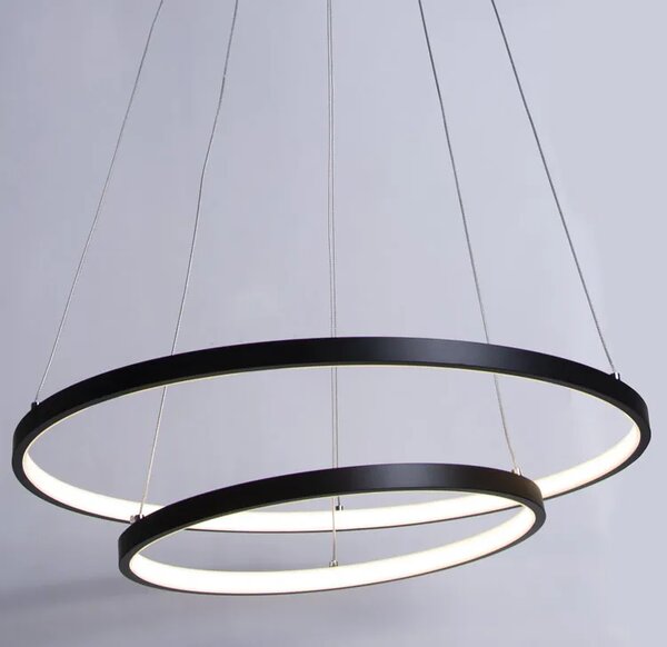 Czarna lampa wisząca LED pierścienie - S038-Espa