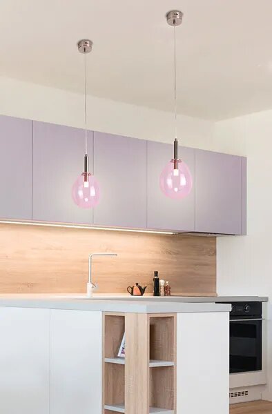 Różowa lampa wiszaca w nowoczesnym stylu - H9-W21