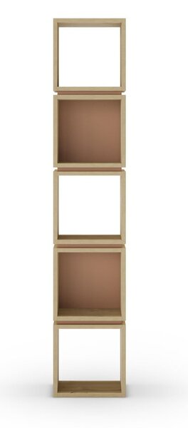 Ceglasty regał w dekorze dębu 32x167 cm Lofty – Marckeric