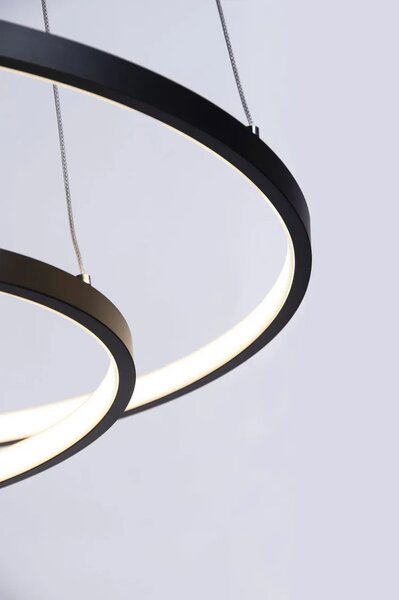 Czarna lampa wisząca LED pierścienie - S038-Espa