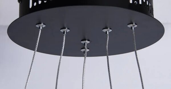 Czarna lampa wisząca LED pierścienie - S038-Espa