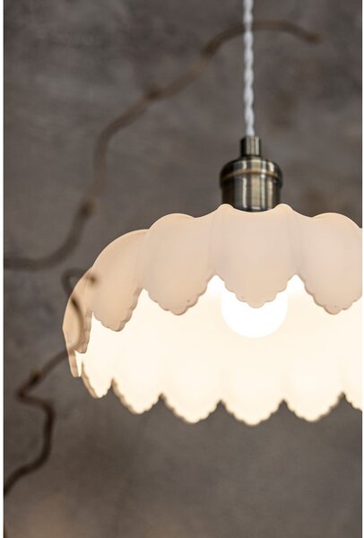 Lampa wisząca w biało-mosiężnym kolorze ze szklanym kloszem ø 25,5 cm Kurage – Markslöjd