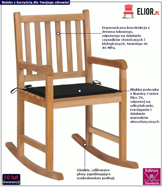Fotel bujany z czarną poduszką Z9-M61