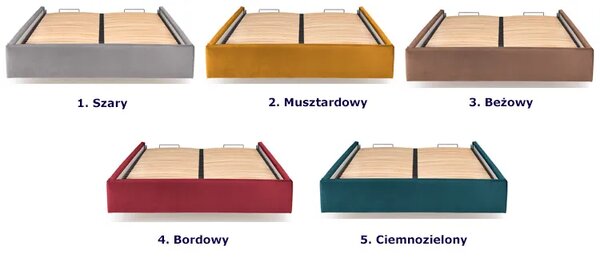 Bordowy korpus łóżka tapicerowanego N7-S16