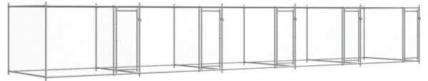 Klatka dla psa, z drzwiami, szara, 10x2x1,5 m, stal