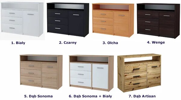 Klasyczna komoda z szufladami dąb artisan T5-L33