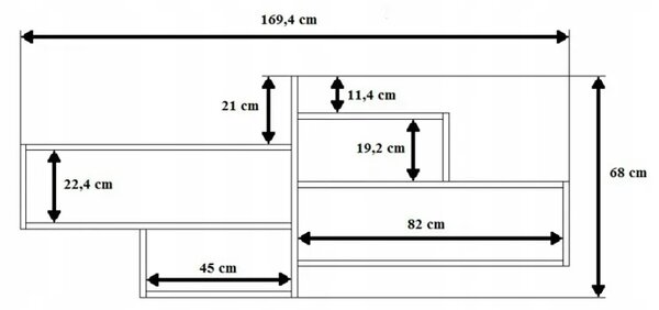 Skandynawska półka ścienna w kolorze dąb sonoma B5-M65