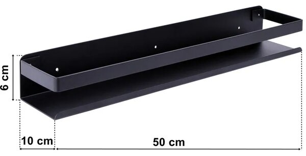 Czarna półka łazienkowa na kosmetyki 50 cm A3-S56