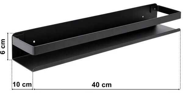 Czarna nowoczesna półka łazienkowa 40 cm G4-L14